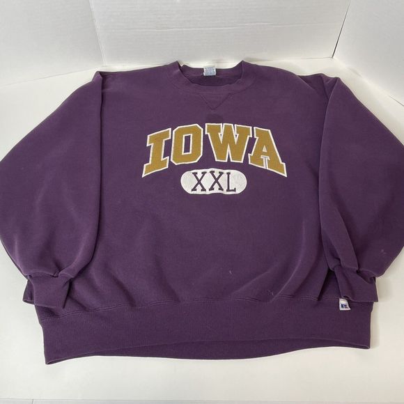 Vintage Iowa Hawkeyes Crewneck Sweatshirt, 2XL, Russell Athletic, Purple USA - Picture 4 of 13